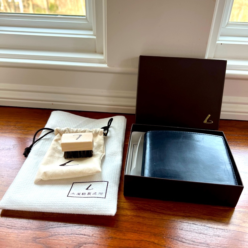 Tsuchiya Kaban Bridle Wallet Navy (NIB)